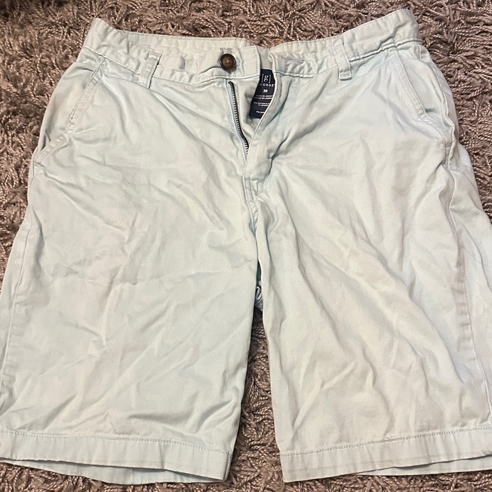 George Men's Light Blue Flat Front Shorts